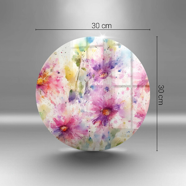 Glas Herdabdeckplatte Bemalte Blumen