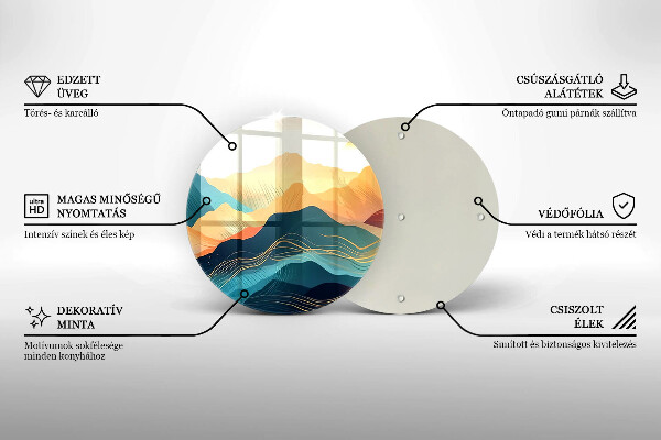 Glas Herdabdeckplatte Abstrakte Berglandschaft