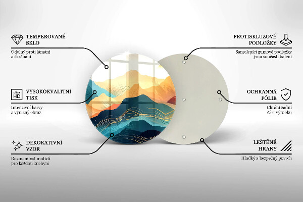 Glas Herdabdeckplatte Abstrakte Berglandschaft