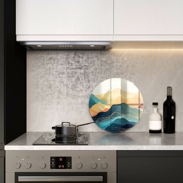 Glas Herdabdeckplatte Abstrakte Berglandschaft