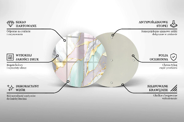 Glas Herdabdeckplatte Pastellmarmor