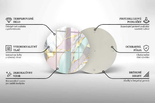 Glas Herdabdeckplatte Pastellmarmor