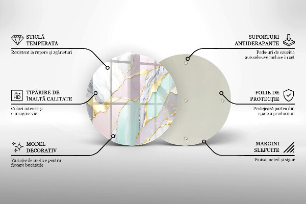 Glas Herdabdeckplatte Pastellmarmor
