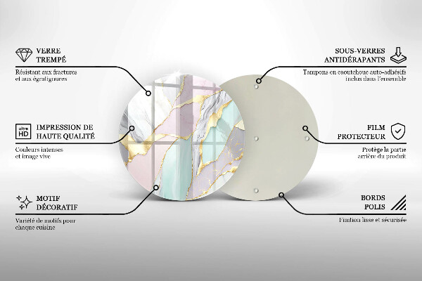 Glas Herdabdeckplatte Pastellmarmor