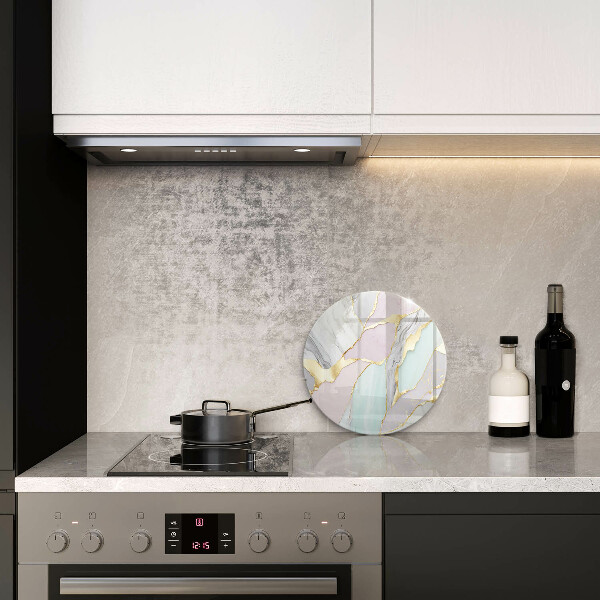Glas Herdabdeckplatte Pastellmarmor