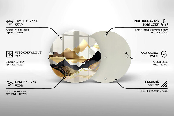 Glas Herdabdeckplatte Abstrakte goldene Berge