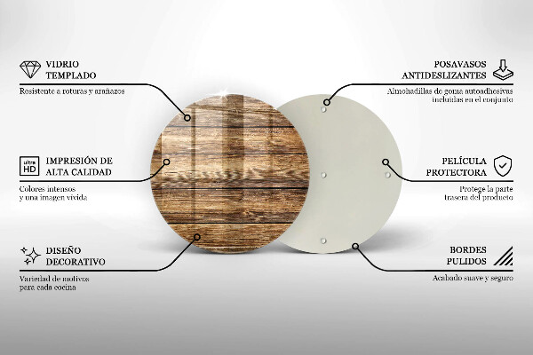Glas Herdabdeckplatte Bretter mit Holzstruktur