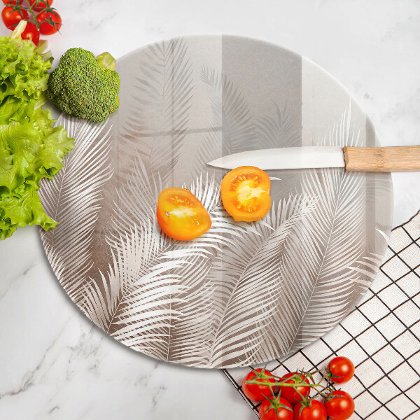 Glas Herdabdeckplatte Boho-Vegetationsblätter