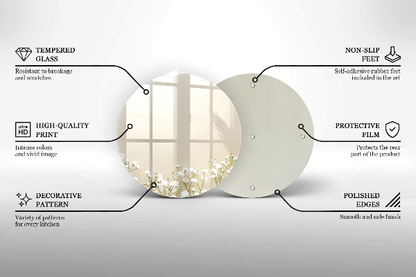 Glas Herdabdeckplatte Gips-Boho-Blumen