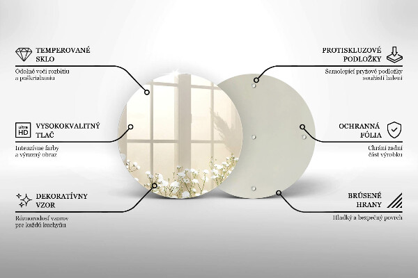 Glas Herdabdeckplatte Gips-Boho-Blumen