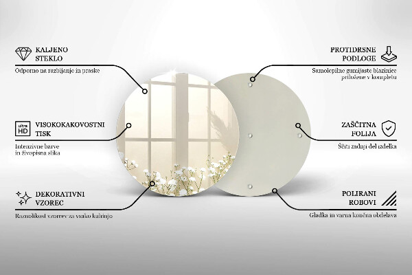 Glas Herdabdeckplatte Gips-Boho-Blumen