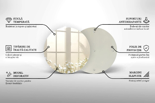 Glas Herdabdeckplatte Gips-Boho-Blumen