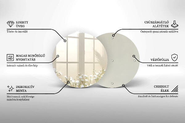 Glas Herdabdeckplatte Gips-Boho-Blumen