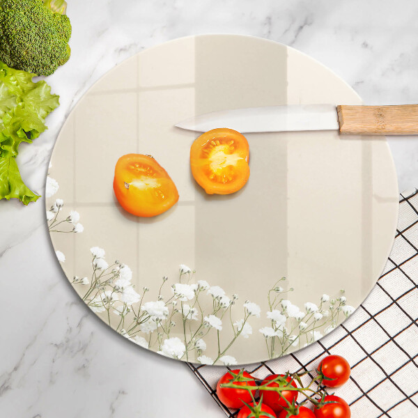 Glas Herdabdeckplatte Gips-Boho-Blumen