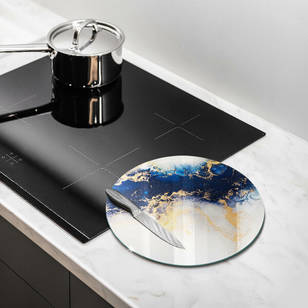 Glas Herdabdeckplatte Abstraktion mit Blau