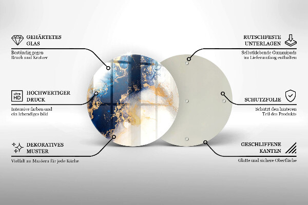 Glas Herdabdeckplatte Abstraktion mit Blau