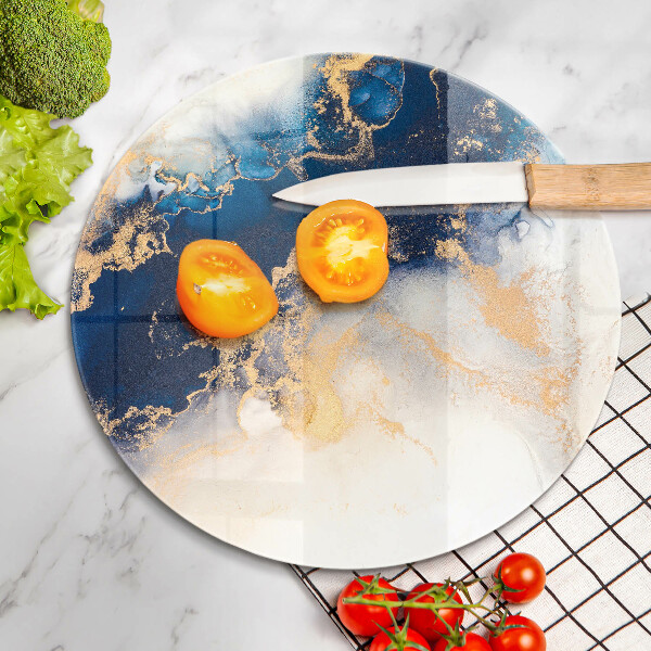 Glas Herdabdeckplatte Abstraktion mit Blau