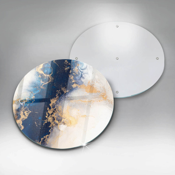 Glas Herdabdeckplatte Abstraktion mit Blau