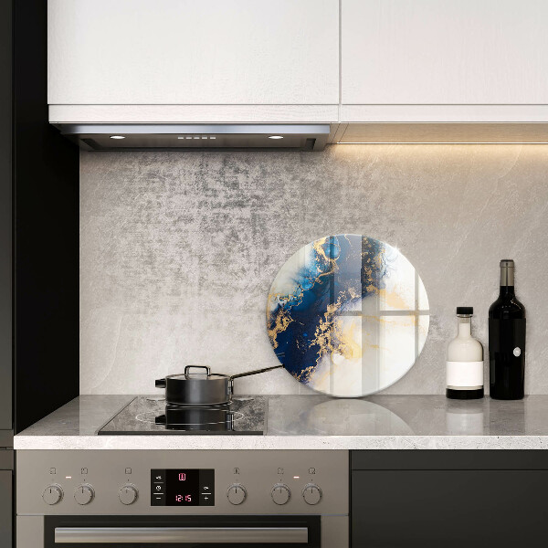 Glas Herdabdeckplatte Abstraktion mit Blau