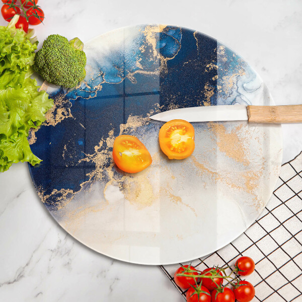 Glas Herdabdeckplatte Abstraktion mit Blau