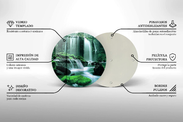 Glas Herdabdeckplatte Wilder Wasserfall im Dschungel