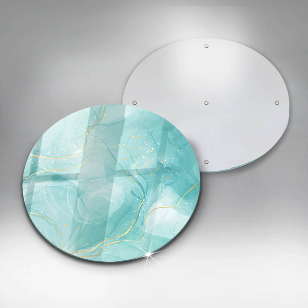 Glas Herdabdeckplatte Blaue und goldene Abstraktion