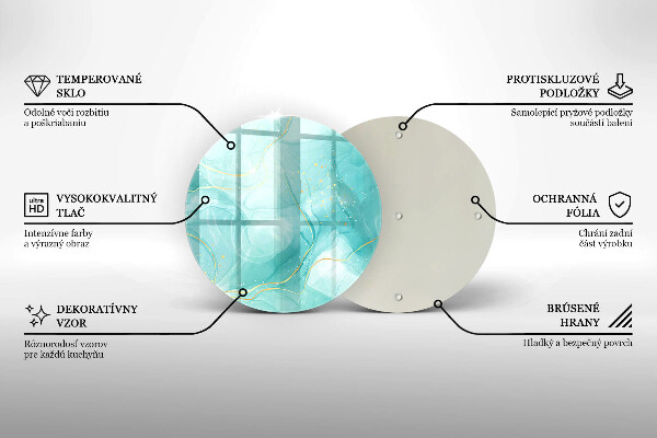 Glas Herdabdeckplatte Blaue und goldene Abstraktion