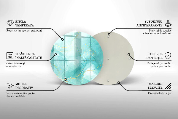 Glas Herdabdeckplatte Blaue und goldene Abstraktion
