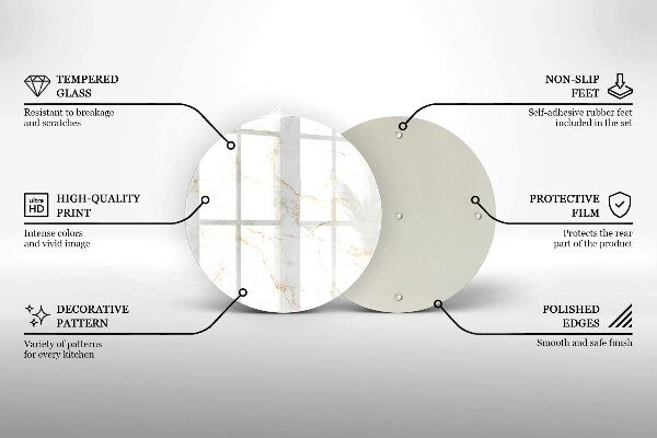 Glas Herdabdeckplatte Eleganter Marmorstein