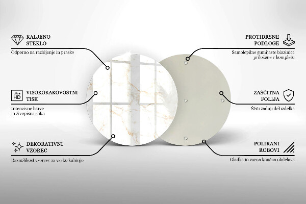 Glas Herdabdeckplatte Eleganter Marmorstein
