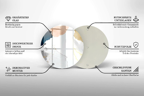 Glas Ceranfeldabdeckung Spritzschutz Abstrakte Flecken