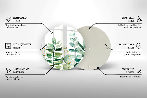Glas Ceranfeldabdeckung Spritzschutz Illustration der Pflanzenblätter