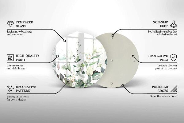 Glas Ceranfeldabdeckung Spritzschutz Aquarellpflanzen