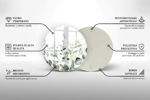 Glas Ceranfeldabdeckung Spritzschutz Aquarellpflanzen