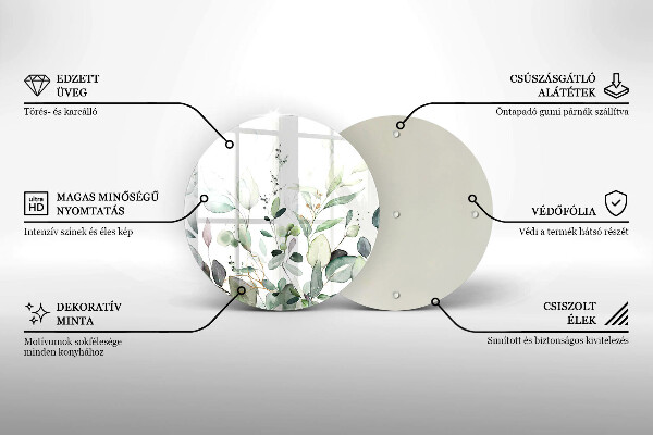 Glas Ceranfeldabdeckung Spritzschutz Aquarellpflanzen