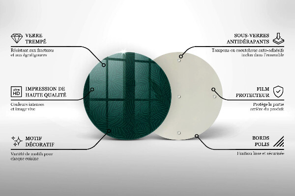 Glas Ceranfeldabdeckung Spritzschutz Minimalistische Blätter