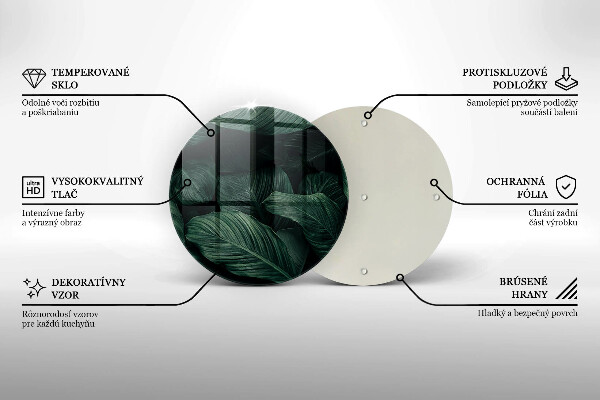 Glas Ceranfeldabdeckung Spritzschutz Dunkle Blätter