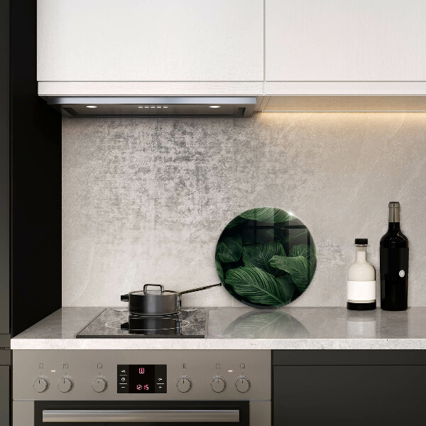 Glas Ceranfeldabdeckung Spritzschutz Dunkle Blätter