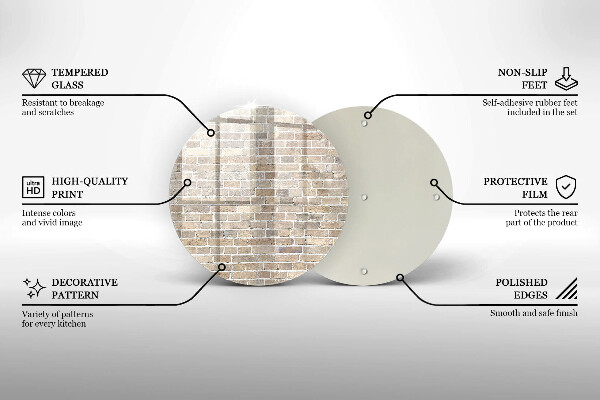 Glas Ceranfeldabdeckung Spritzschutz Helle Backsteinmauer