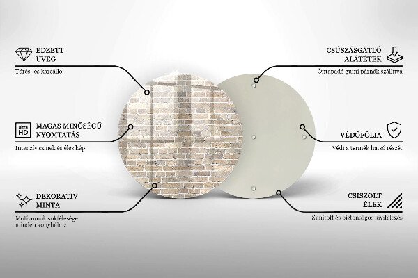 Glas Ceranfeldabdeckung Spritzschutz Helle Backsteinmauer