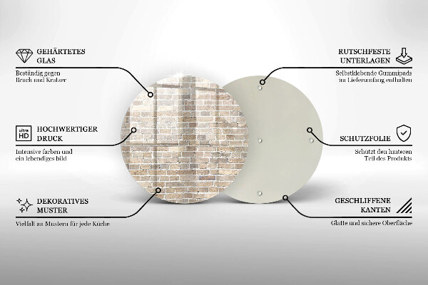 Glas Ceranfeldabdeckung Spritzschutz Helle Backsteinmauer