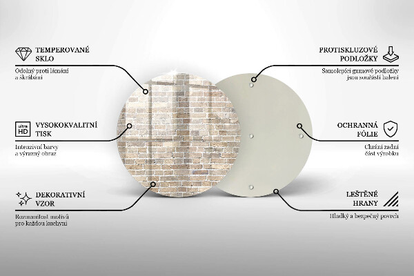 Glas Ceranfeldabdeckung Spritzschutz Helle Backsteinmauer