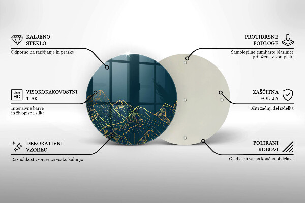 Glas Ceranfeldabdeckung Spritzschutz Abstrakte Berge
