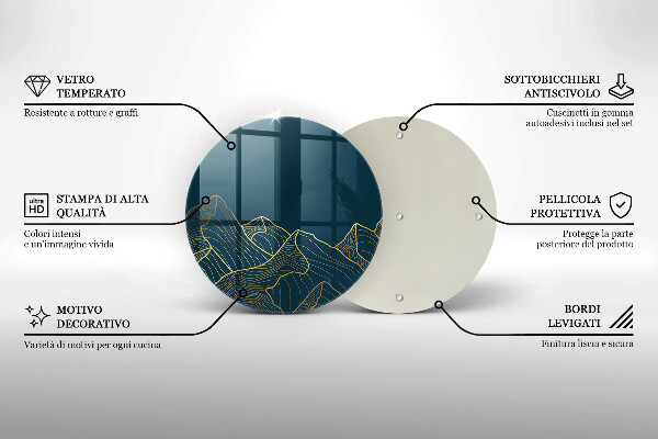 Glas Ceranfeldabdeckung Spritzschutz Abstrakte Berge