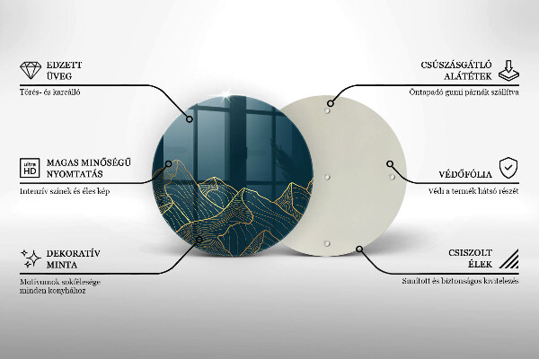 Glas Ceranfeldabdeckung Spritzschutz Abstrakte Berge