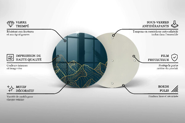 Glas Ceranfeldabdeckung Spritzschutz Abstrakte Berge