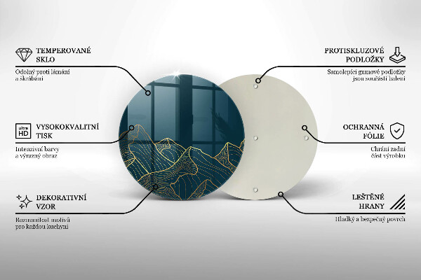 Glas Ceranfeldabdeckung Spritzschutz Abstrakte Berge