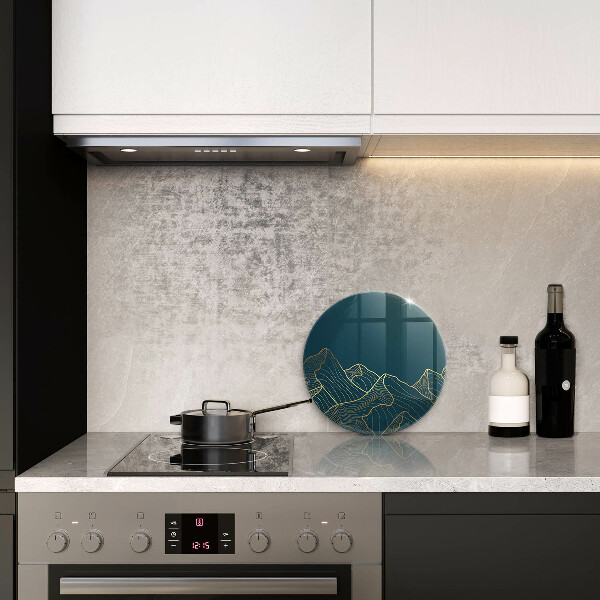 Glas Ceranfeldabdeckung Spritzschutz Abstrakte Berge