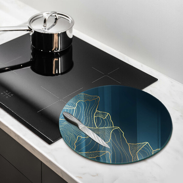 Glas Ceranfeldabdeckung Spritzschutz Abstrakte Berge