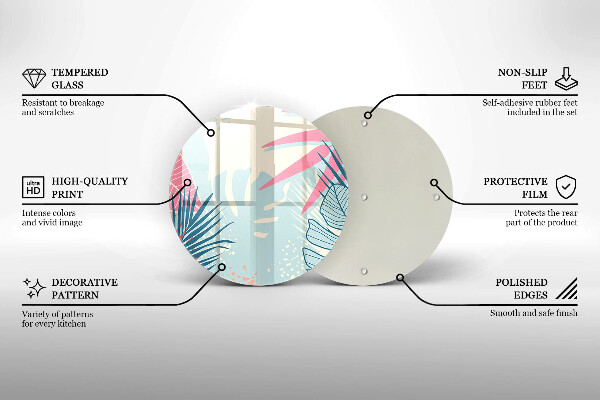 Glas Ceranfeldabdeckung Spritzschutz Pastellblätter